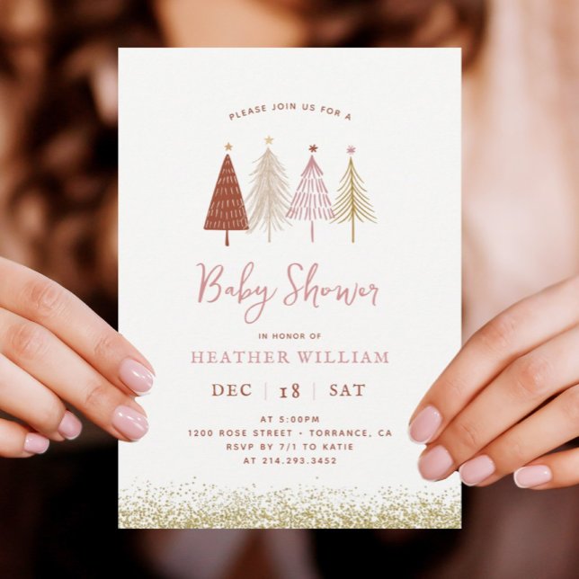 Invitación Baby Shower Chica de navidad en invierno Wonderlan (Subido por el creador)