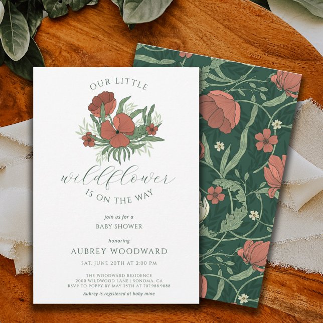 Invitación Baby Shower, Chica de Pequeña Flor Silvestre (Subido por el creador)