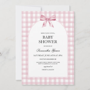 Invitación Baby Shower Chica de plegado rosado