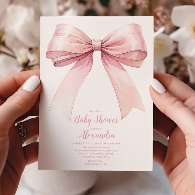 Invitación Baby Shower Chica de plegado rosado (Subido por el creador)