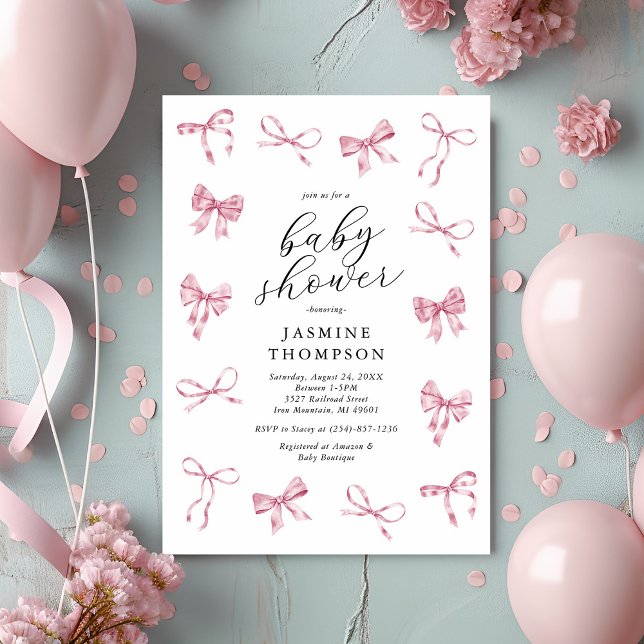 Invitación Baby Shower Chica de plegado rosado (Subido por el creador)