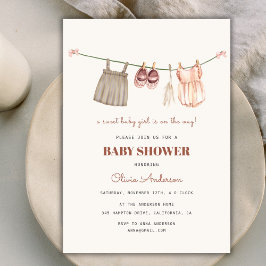 Invitación Baby Shower, Chica de Sweet Boho Clothesline