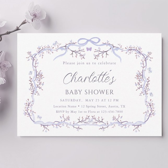 Invitación Baby Shower Chica del jardín de primavera de Laven (Subido por el creador)