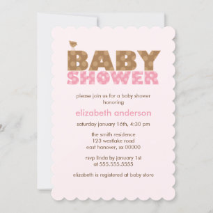 Invitación Baby Shower Chica dulce rosa