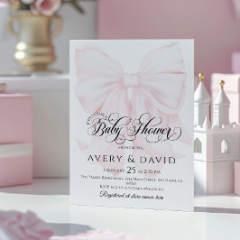 Invitación Baby Shower Chica elegante y moderno de color rosa