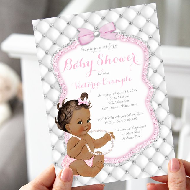 Invitación Baby Shower, Chica étnico de los diamantes y las p (Subido por el creador)