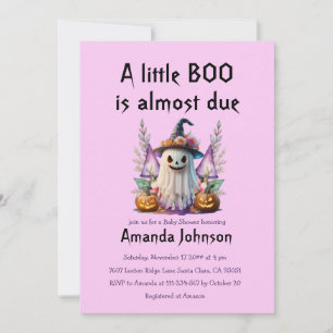 Invitación Baby Shower, Chica fantasma de pequeño boo rosado 