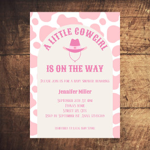 Invitación Baby Shower Chica rosa de Rodeo de Cowgirl Occiden