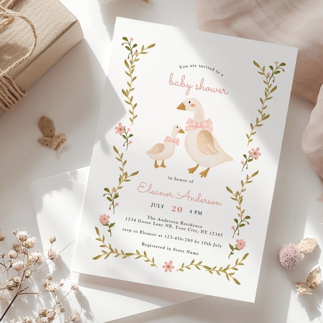 Invitación Baby Shower Chica Rosa Vintage (Subido por el creador)