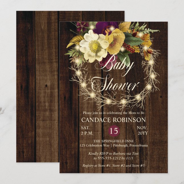 Invitación Baby Shower, Chica ruso de la guerra de la guerra  (Anverso / Reverso)
