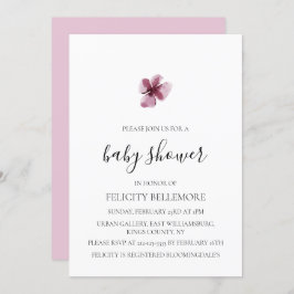 Invitación Baby Shower Chica simple Purple Elegant