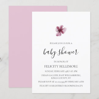 Invitación Baby Shower Chica simple Purple Elegant