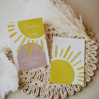 Invitación Baby Shower Chica Sun Sunshine