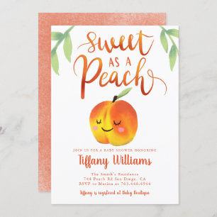 Invitación Baby Shower Chica Sweet Peach