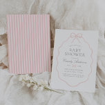 Invitación Baby Shower Chica Vintage Pink Bow<br><div class="desc">Celebra la llegada de un pequeño con esta elegante invitación a la ducha de bebé con la temática del arco.</div>