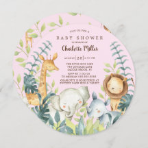 Baby Shower chicas jungla animales
