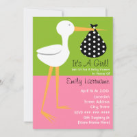 Baby Shower - Cigüeña con polka Dot Bundle