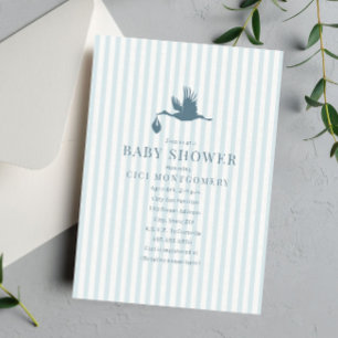 Invitación Baby Shower clásico de preppy Seersucker Stripe Bo