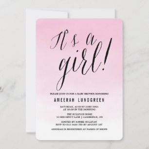 Invitación Baby Shower color agua rosa naranja