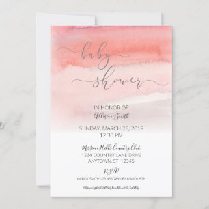 Invitación Baby Shower color agua rosa naranja