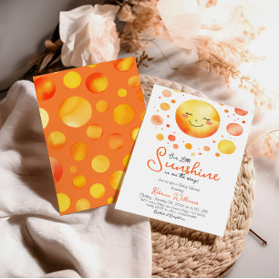 Invitación Baby Shower color amarillo pequeño sol