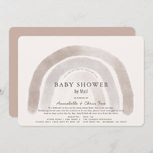 Invitación Baby Shower color de arcoiris gris beige por corre