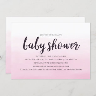 Invitación Baby Shower color rosa naranja