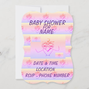 Invitación Baby Shower colorido de pájaro infantil arcoiris