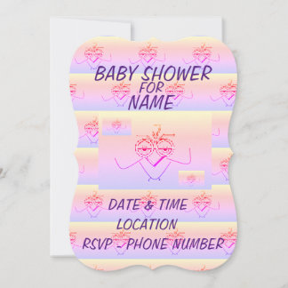 Invitación Baby Shower colorido de pájaro infantil arcoiris
