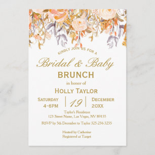 Invitación Baby Shower combinado otoño y ducha nupcial