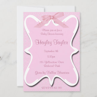 invitación Baby Shower con arco rosa