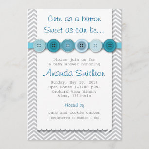Invitación Baby Shower con botón de corte