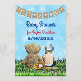 Invitación Baby Shower con el tema del béisbol infantil