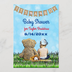 Invitación Baby Shower con el tema del béisbol infantil