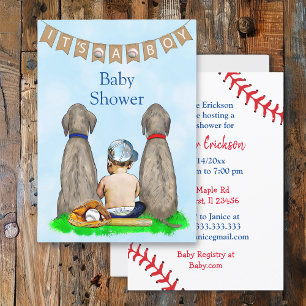 Invitación Baby Shower con el tema del béisbol infantil