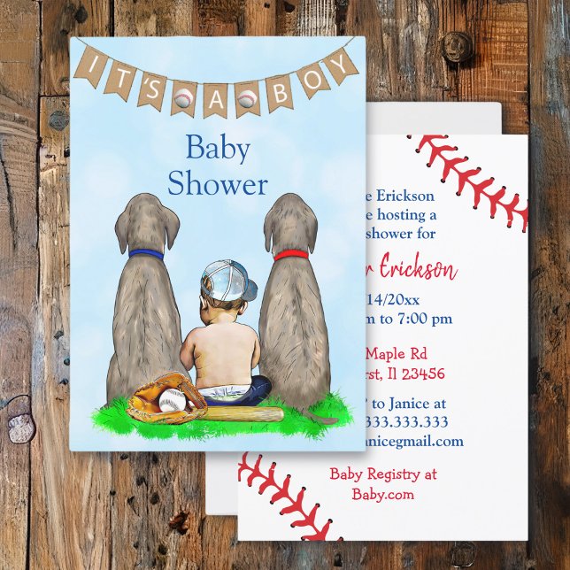 Invitación Baby Shower con el tema del béisbol infantil (Subido por el creador)