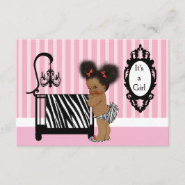 Invitación Baby Shower con Estampado de Cebra Afroamericano