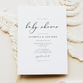 Invitación BABY SHOWER con guión de caligrafía elegante de EV