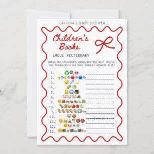 Invitación Baby Shower con Lazo Rojo - Nombre Editable, 5x7