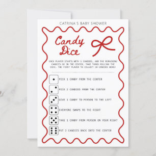 Invitación Baby Shower con Lazo Rojo - Nombre Editable, Invit