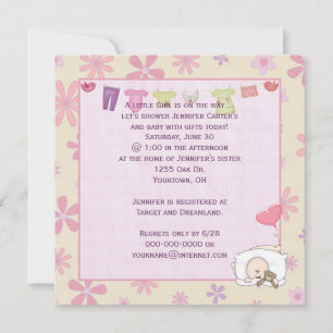 Invitación Baby Shower con margaritas