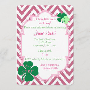 Invitación Baby Shower con temática irlandesa "Un