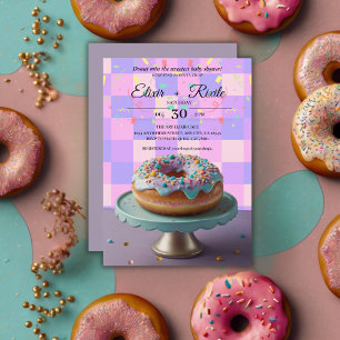 Invitación Baby Shower controlado por salpicaduras de donut m