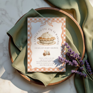 Invitación Baby Shower Coquette Bow Cutie Pie Fall