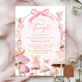 Invitación Baby Shower Coquette White and Pink Fairy