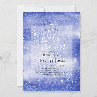 Invitación Baby Shower cósmico azul de la Galaxia del cielo n