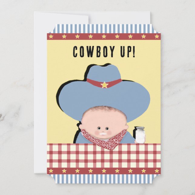 Invitación Baby Shower Cowboy (Anverso)