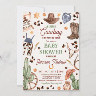 Invitación Baby Shower CowBoy de rancho personal