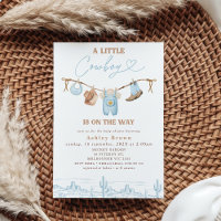 Baby Shower Cowboy de Western Blue Brown Clothesli