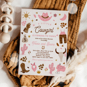 Invitación Baby Shower Cowgirl Wild West Rodeo Ranch
